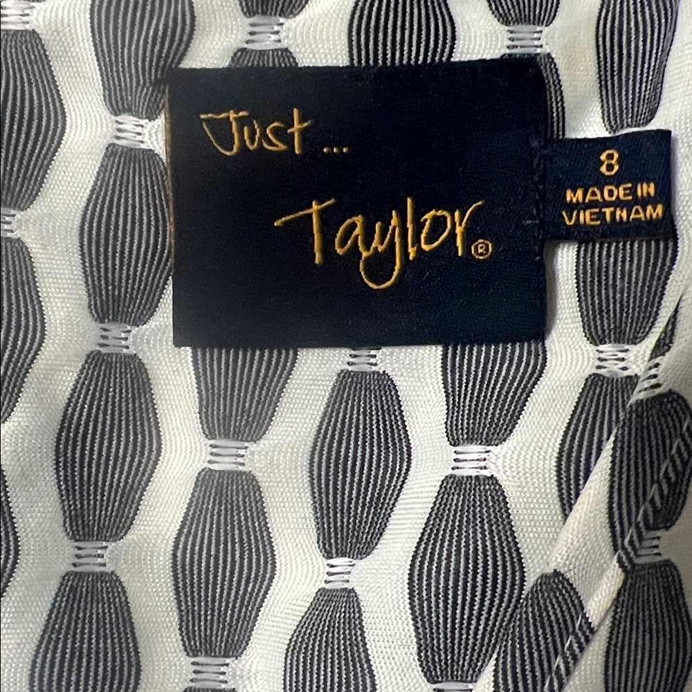 Just... Taylor Fit & Flare Dress 8 Black White Classic Neutral - Picture 3 of 10